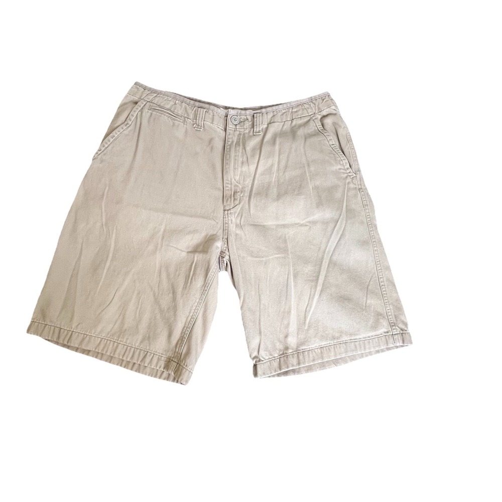 Vtg Urban Pipeline Shorts Mens 36 Khaki Wide Leg Y2K Adjust‎ Waist 100% Cotton